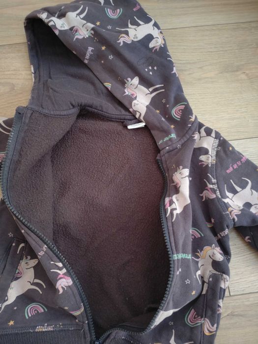 Cool Club, Bluza dziewczęca z kapturem, rozpinana, grafitowa 104