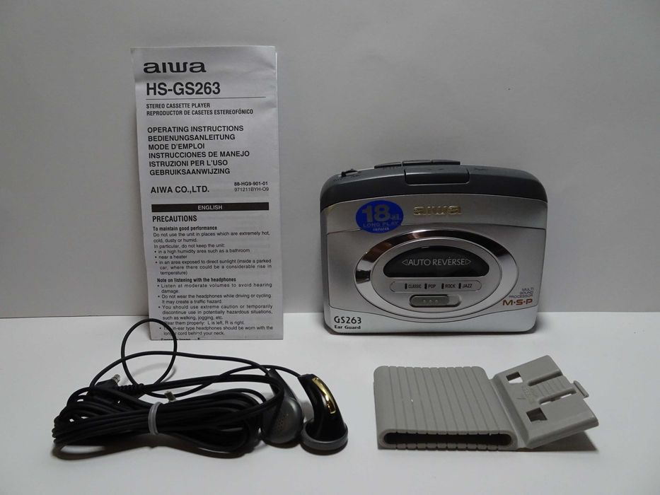 NOWY Walkman AIWA HS-GS263 (BK) Odtwarzacz Kasetowy MSP/ AR - 1998r.