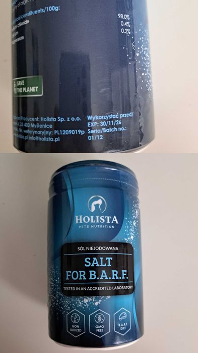 Holista - sól do diety barf - psy i koty