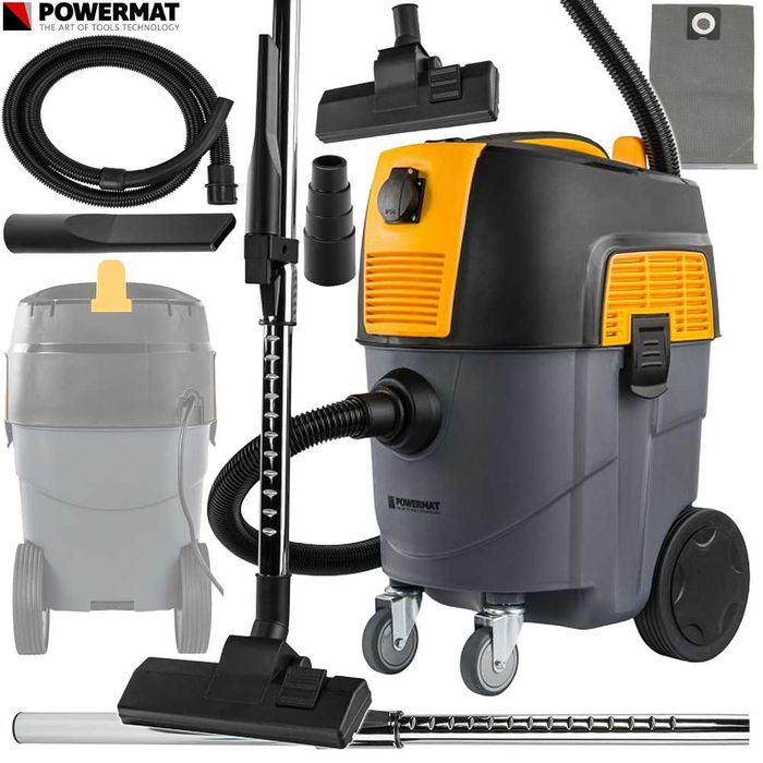 POWERMAT Odkurzacz Przemysłowy Bezworkowy 1600W Zbiornik 30l PM1471