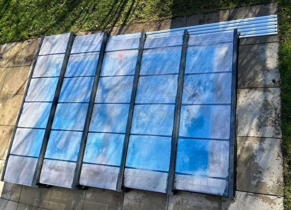 Zadaszenie basenowe, basenu 2.8 x 5.4 x 0.5m - gotowe do transportu.