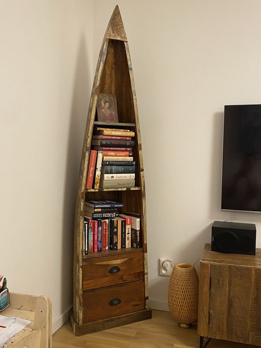 Regał łódka mango palisander, vintage, drewno, indyjski, retro, szafka