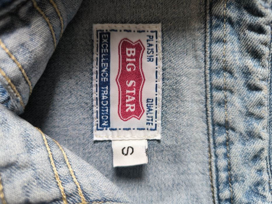 Big Star koszula męska jeansowa S vintage jasnoniebieska