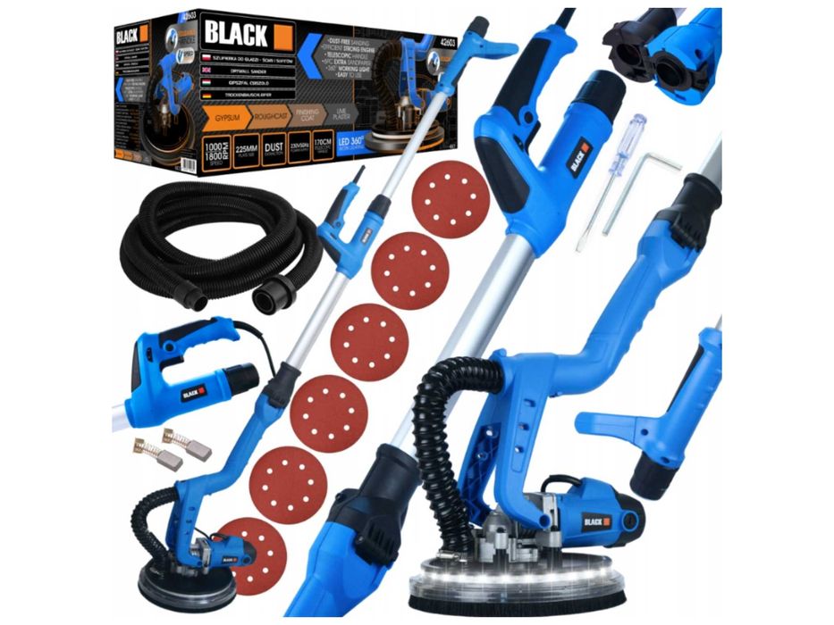 SZLIFIERKA Żyrafa Do Gipsu Gładzi Bezpyłowa Teleskop + Led WYPRZEDAŻ