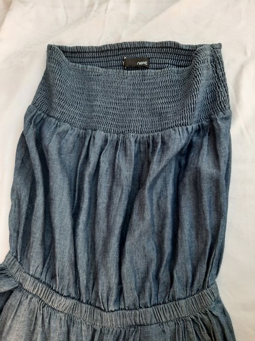 kombinezo damski , letni, bez ramiączek, jeans