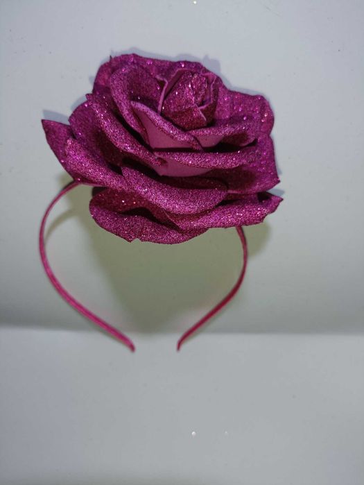 Обруч троянда рожева розочка до костюма квіточка рожева троянда.