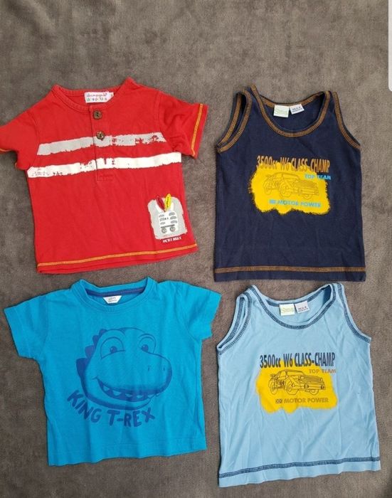 Bluzka 68 74 bluzki bluzeczka z krótkim rękawem komplet zestaw paka