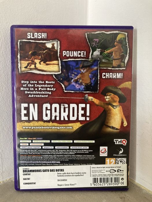 Gato das Botas XBox 360 Kinnect Puss in boots