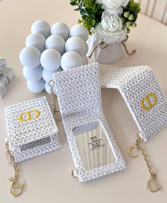 Біла косметичка /клатч Dior Summer Pouch