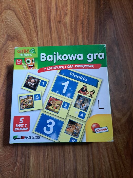 Bajkowa gra z loteryjką i grą pamięciowa
