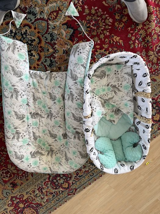 Kosz mojrzesza z pościelą i wkładką do łóżeczka