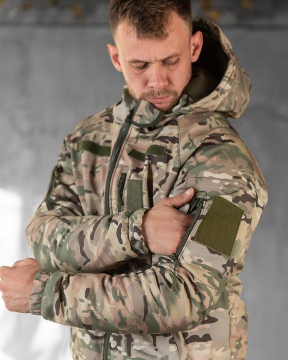 Мультикам костюм зимний военный софтшел утепленная форма бушлат штаны