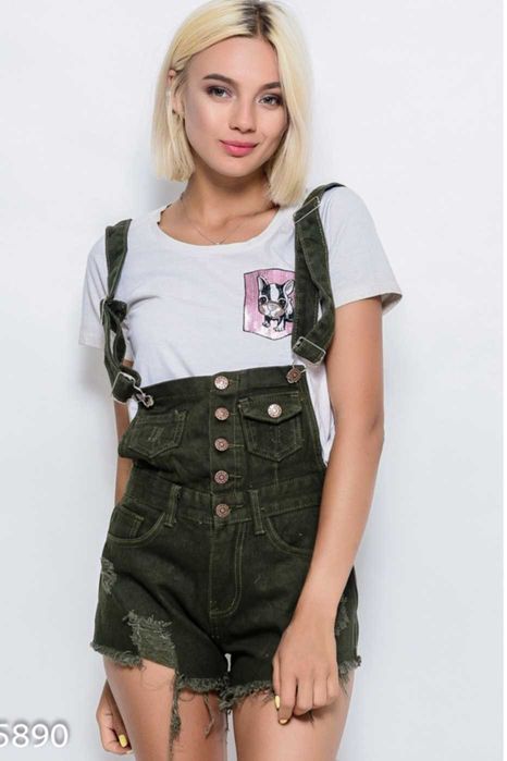 Джинсовый комбинезон c шортами