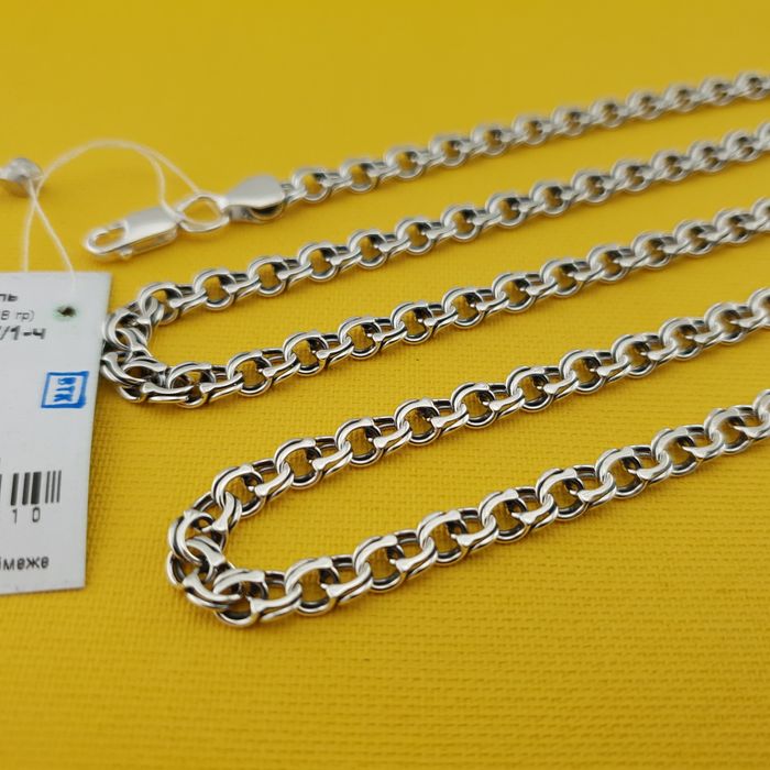 Цепочка срібна 925. Звєно 5 мм Чоловічий срібний ланцюг 50 55 60 65 см