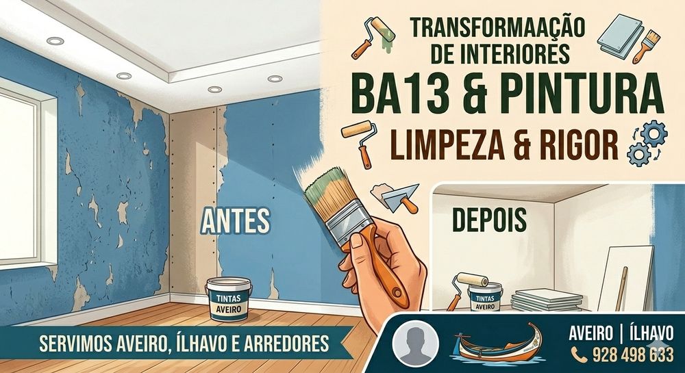 Pintura Profissional e Remodelações Pladur (BA13) - Aveiro e Ílhavo
