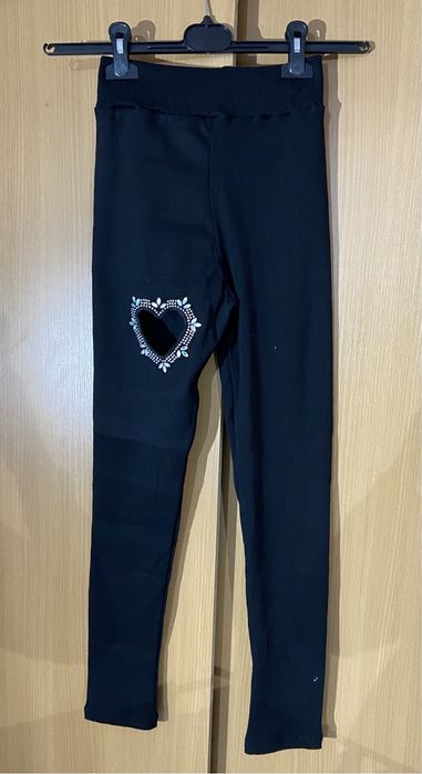 Komplet legginsy prążek, bluzka serce S M L