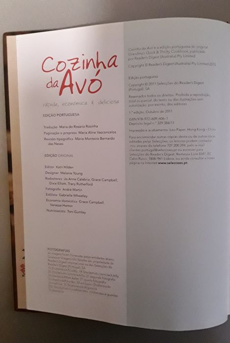 Livro: Cozinha da Avó, rápida, económica e deliciosa, como novo!