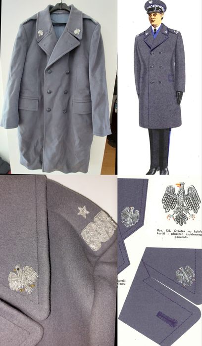 Milicja MO ZOMO płaszcz sukienny generała brydady generał generalski