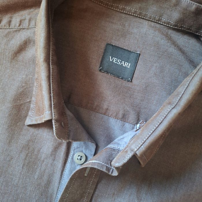 Koszula męska VESARI (Vistula) czekoladowa brązowa L 40