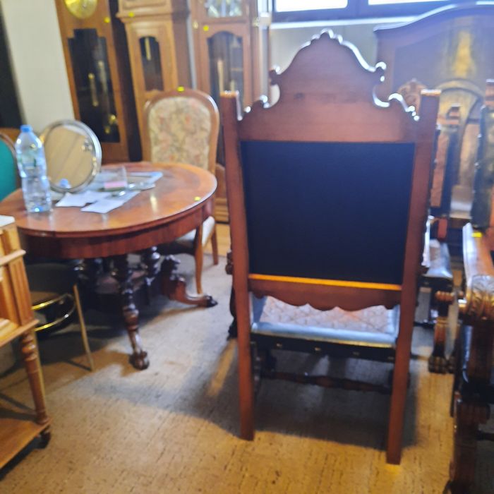 Stary piękny kpl pałacowy XIX W  dwa trony i 4 krzesła
