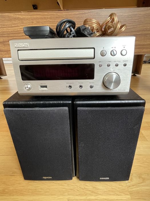 Mini wieża Denon RCD-M38 CD USB iPod Radio RDS z oryginalnymi kolumnami Denon *** KRAKÓW ***
