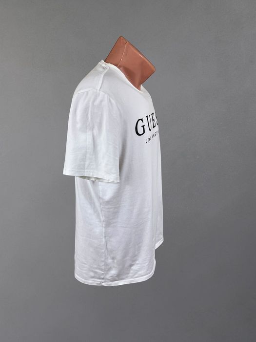 GUESS Logo Tee roz. M męska biała koszulka bawełna elastan men’s white t-shirt cotton elastane