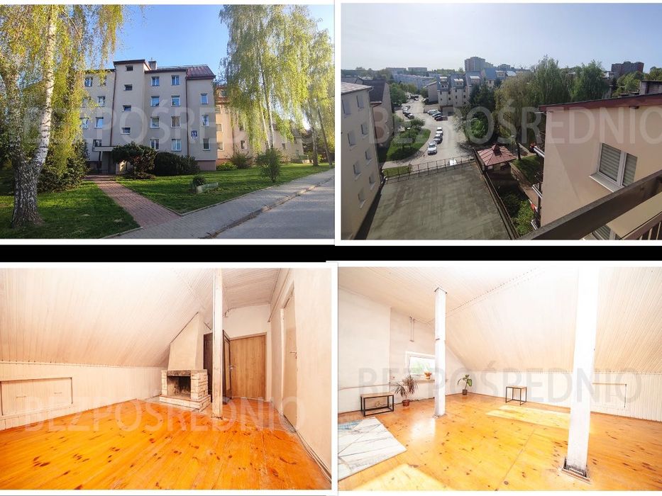 Mieszkanie na poddaszu, możliwe 4 pokoje, 64m2, Czuby, obok KUL-u