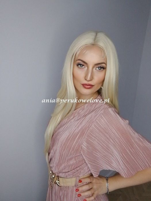 Peruka lace front blond włosy jak naturalne
