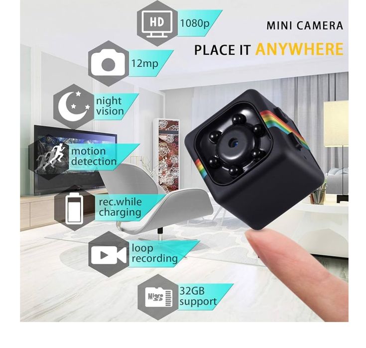 Kamera szpiegowska bez Wi-Fi z kartą pamięci 32 GB 1080P 12MP