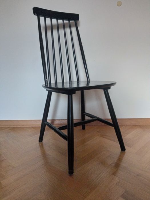 Krzesła patyczaki 3 sztuki czarne