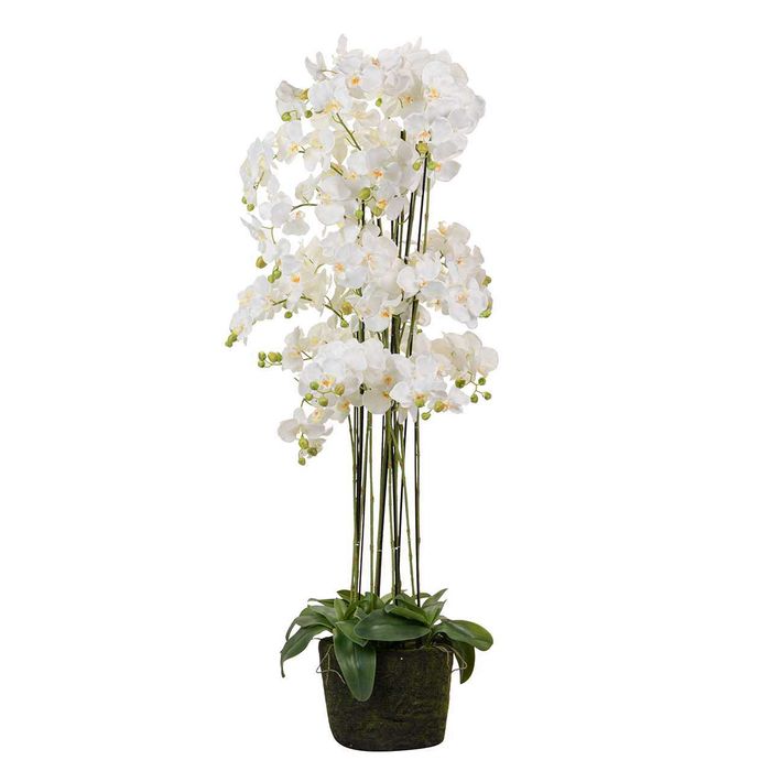 ORQUÍDEA EM POLIÉSTER BRANCA 70x70x155 CM