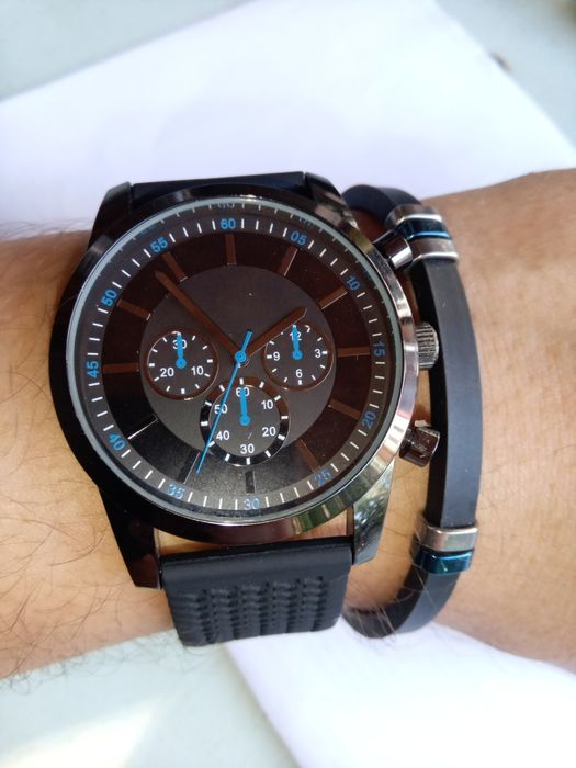 Часы браслет комплект браслет кожаный мужской