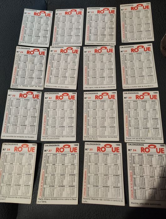 Conjunto de 29 calendários do Roque Santeiro