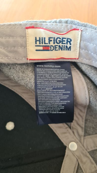 Czapka z daszkiem bejsbolówka Tommy Hilfiger Denim. Szara Drill y2k