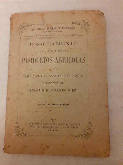 Regulamento Prod. agricolas 1903