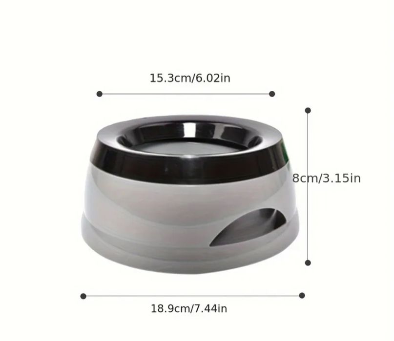 Сіра миска непроливайка для собак та котів