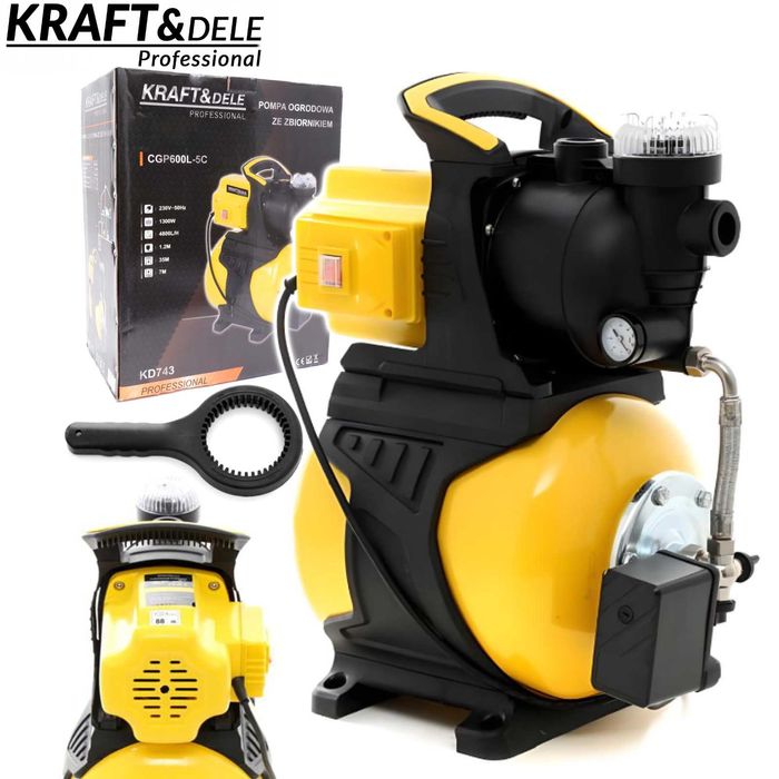 KRAFT&DELE Pompa Ogrodowa Do Wody 1300w Hydrofor + Zbiornik KD743