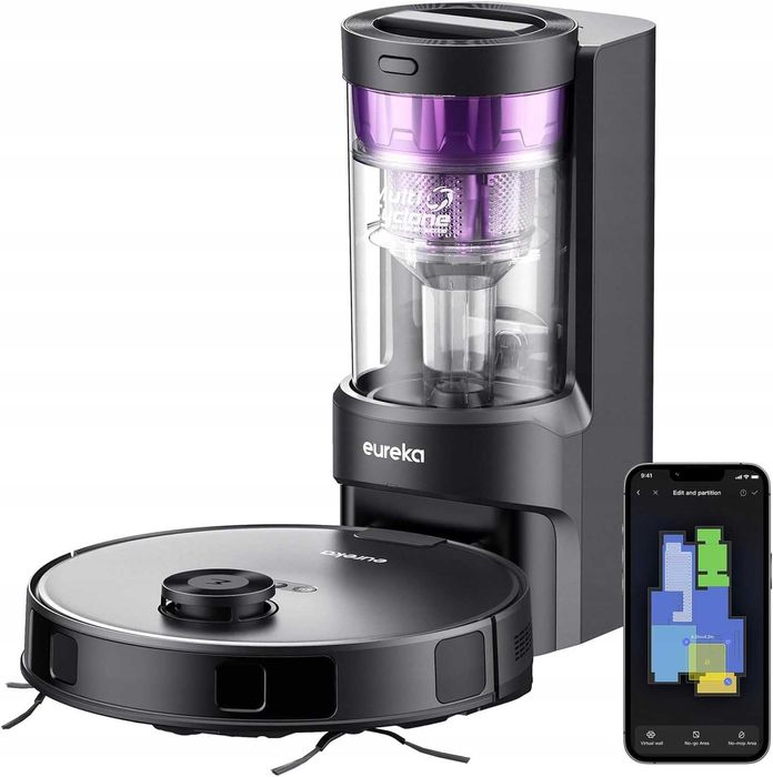 B181 Robot sprzątający Eureka NER  czarny Aplikacja odkurzacz mopujący