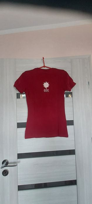 Bluzka top t-shirt nowa ccc M bordo krotki rękaw Red Bird