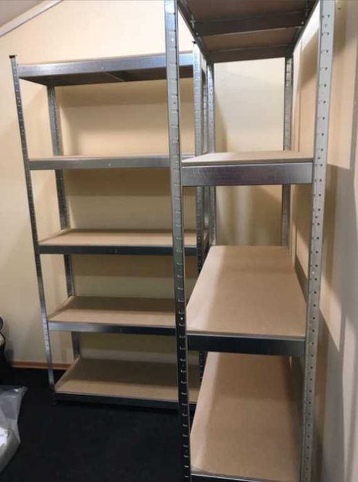 Стелаж поличковий для складу дому гаражу оцинкований полки з мдф