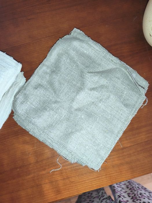 quadrados de linho com ajur