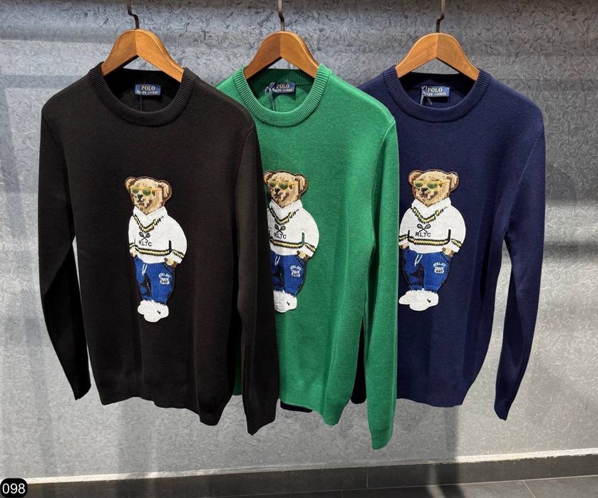 POLO RALPH LAUREN свитер с медведем мужской черный оригинал