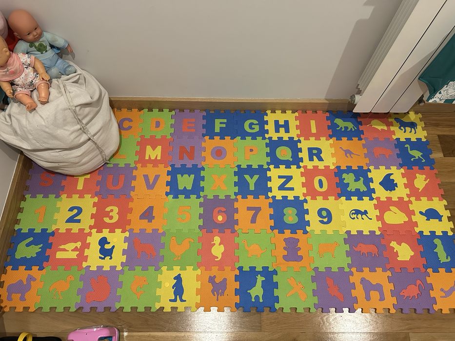 Tapete de Atividades - Puzzle Alfanumérico e Animais