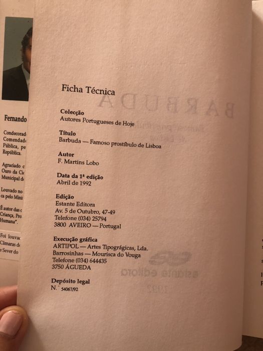 BARBUDA Famoso Prostibulo de Lisboa | F. Martins Lobo (portes gratis)