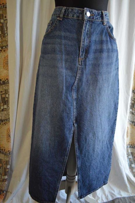 długa spódnica jeansowa maxi klasyczna prosta 14 42 jeans