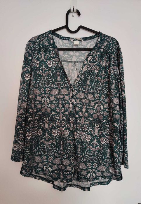 Zielona bluzka z długim rękawem H&M