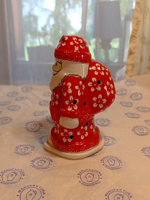 Lampion ceramiczny Mikołaj 16 cm ceramika Manufaktura Bolesławiec