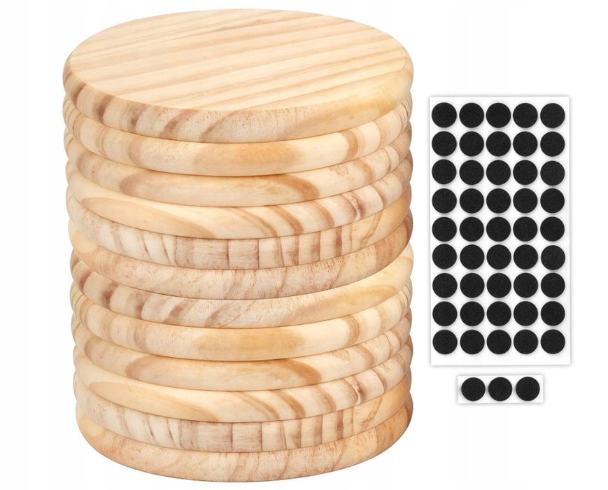 Podstawki Podkładki Pod Kubek Szklanki Drewniane Na Stół Zestaw 12 Szt