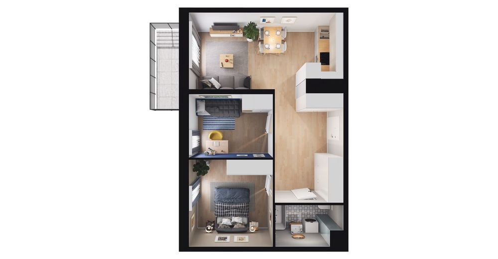 3-pokojowe mieszkanie 55m2 + balkon