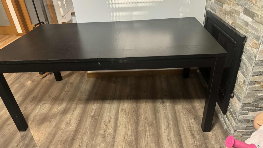Mesa de sala extensível - castanho escuro